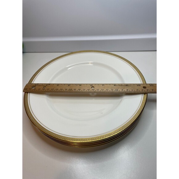 set of 4 Aynsley Elizabeth, Gold Laurel, Smooth: Dinner Plate (s), 10 1/2" - Picture 11 of 11
